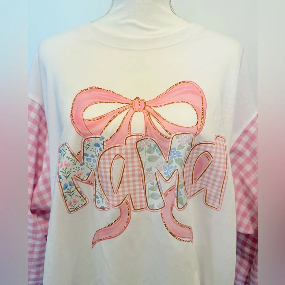 🩵🩷 Pink & Blue ‘MAMA’ Top 🩷🩵 - Picture 2 of 5